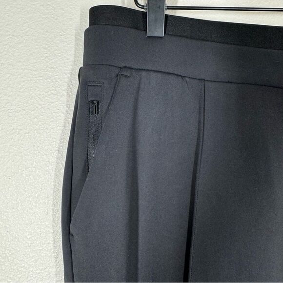 Athleta Venice Pintuck Pants Solid Black Tapered Ankle Fit Athleisure Women’s MP - Picture 2 of 8